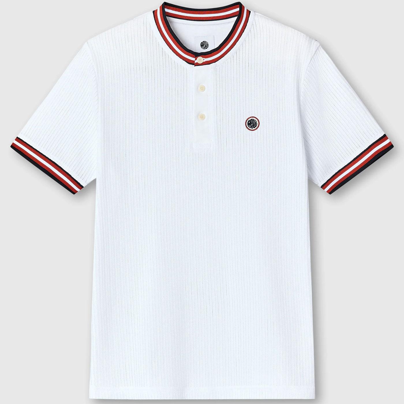 Cressa Pretty Green Tipped Pique Grandad Shirt W