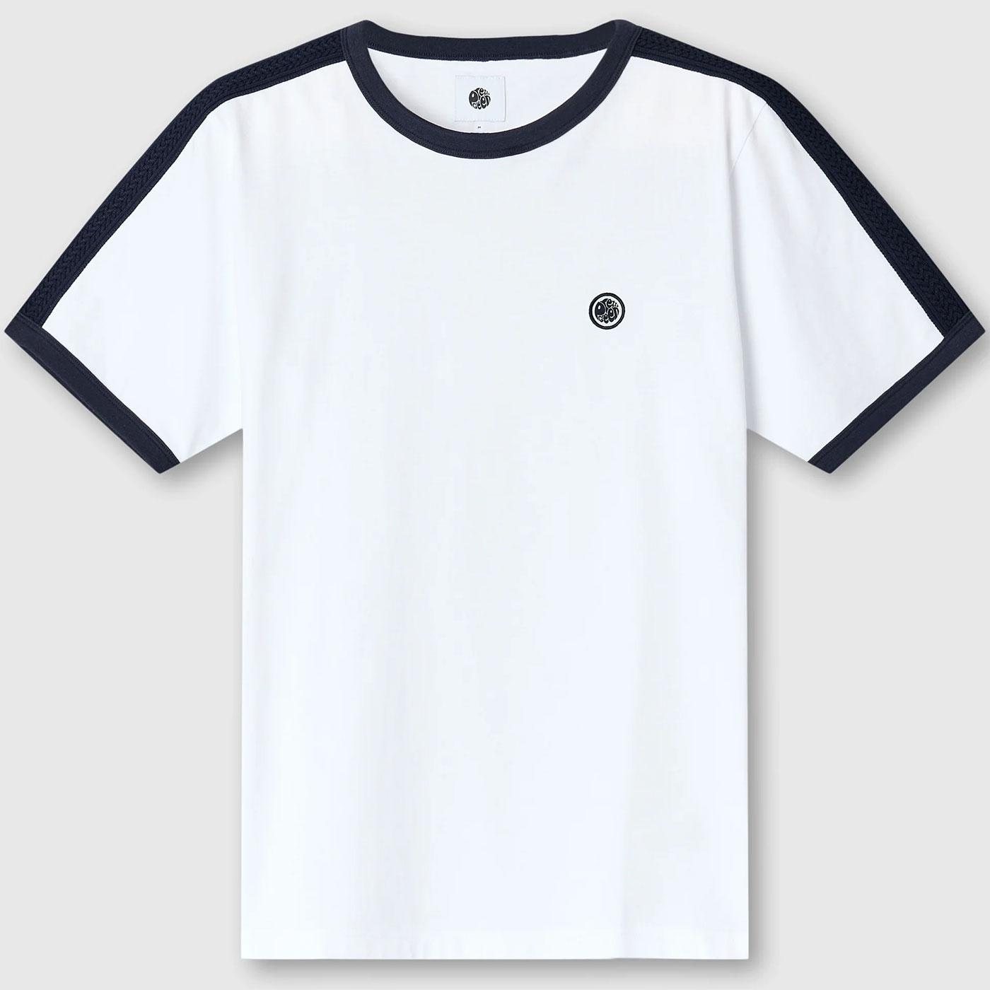 Denton Pretty Green Sleeve Tape Retro Ringer Tee W