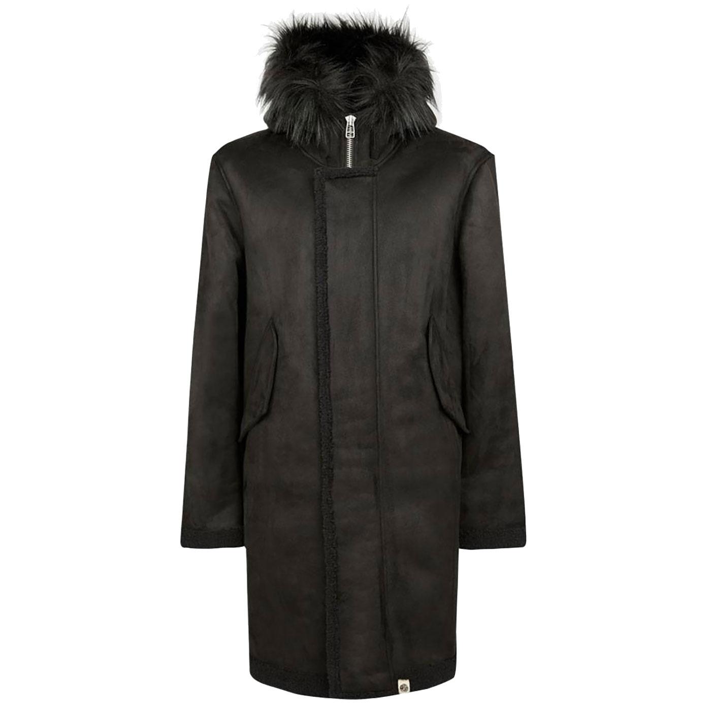 PRETTY GREEN Men s Faux Shearling Parka Jacket