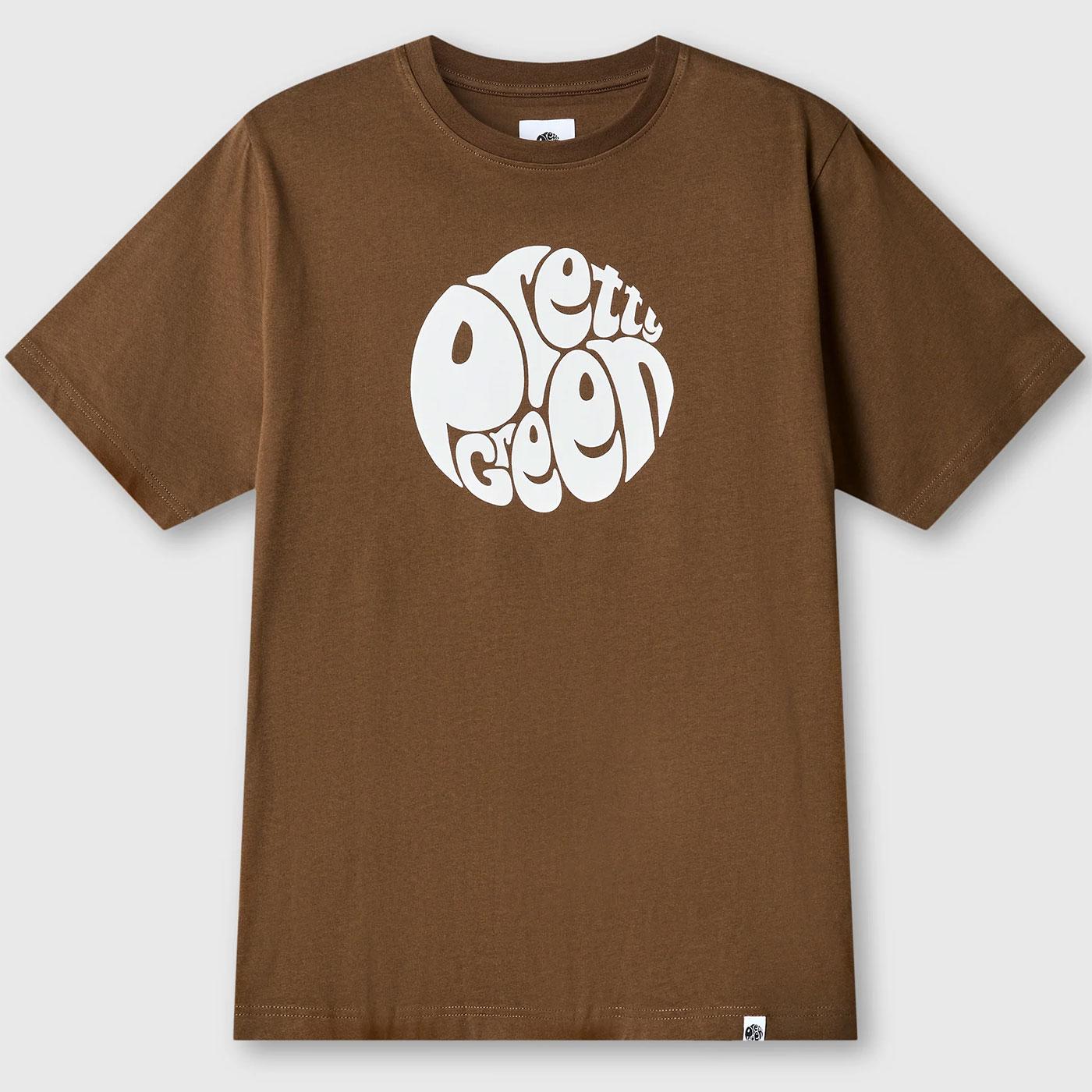 Gillespie PRETTY GREEN Retro 90s Brown Logo Tee