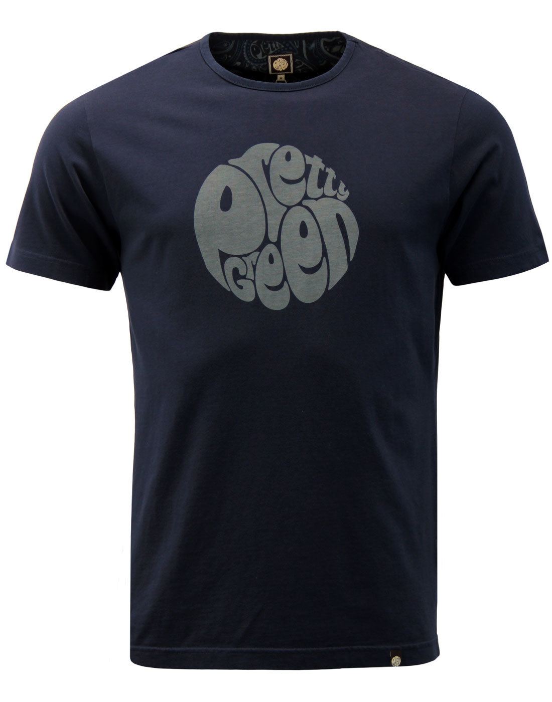 PRETTY GREEN Gillespie Retro Mod Logo T-Shirt in Navy