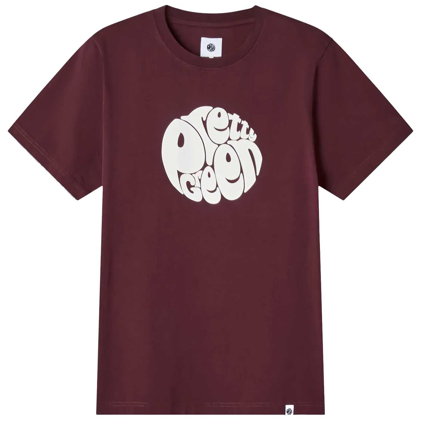 Gillespie PRETTY GREEN Retro Burgundy Logo Tee