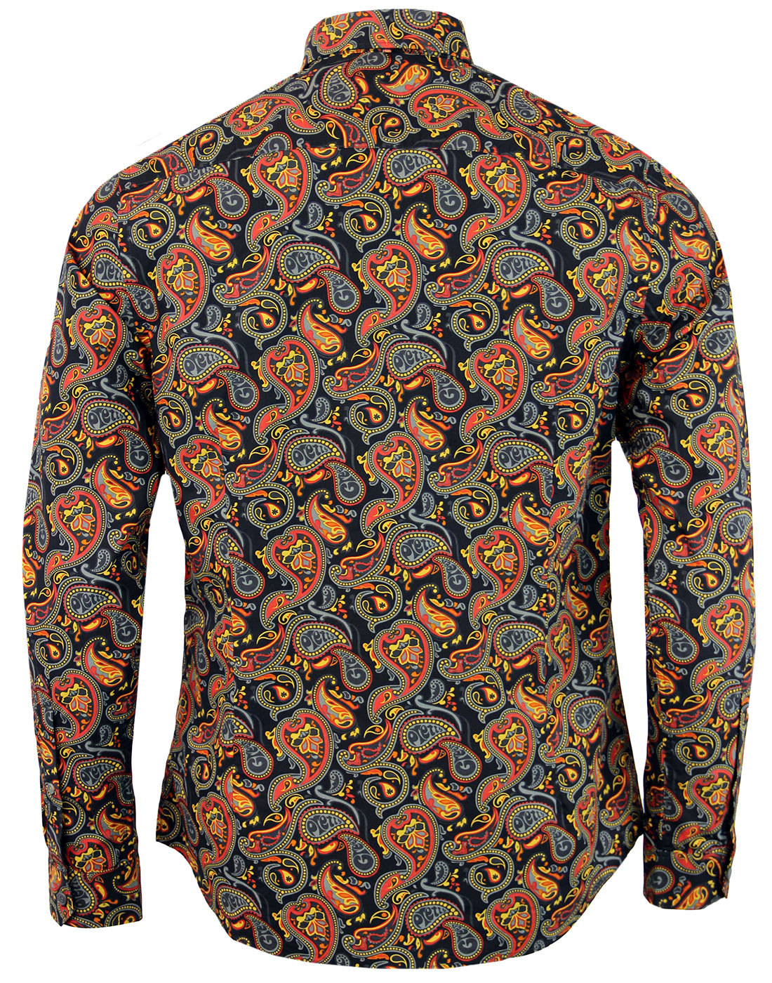 PRETTY GREEN Gretton Paisley Psychedelic Mod Button Down Shirt