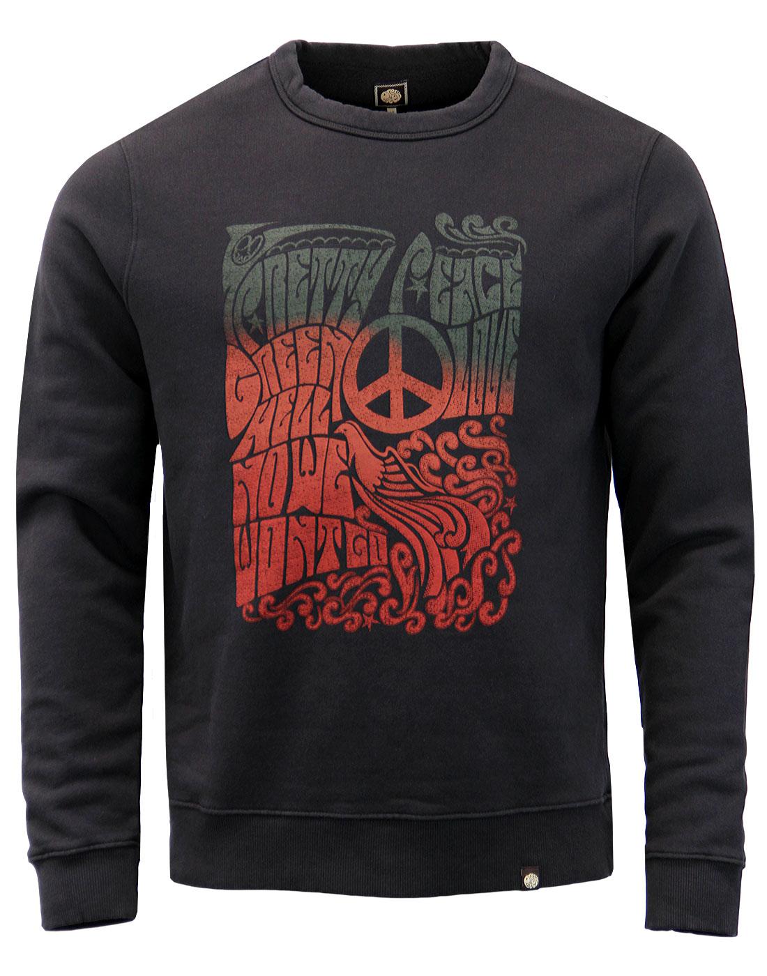 Hell No PRETTY GREEN Retro Peace Poster Sweatshirt