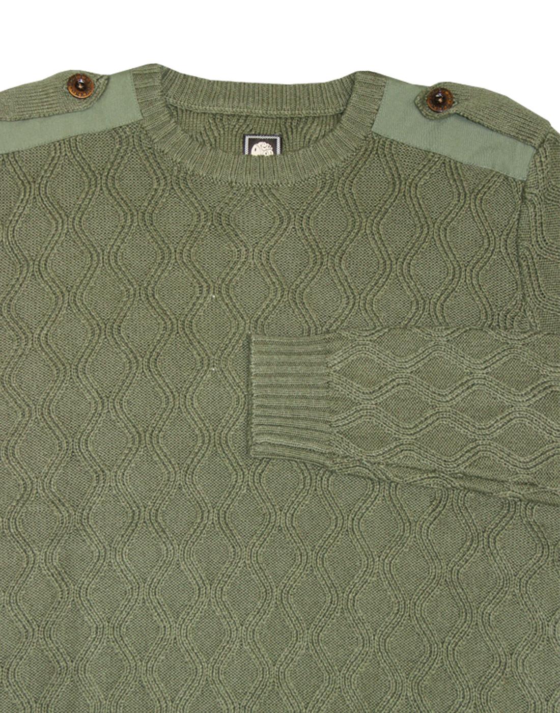 Hertford PRETTY GREEN Mod Cable Knit Army Jumper