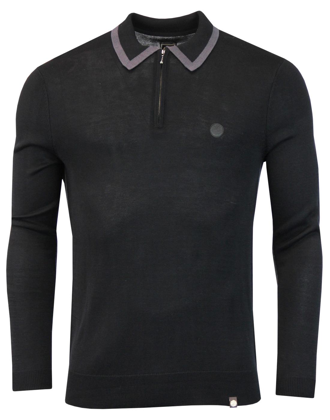 Broxwood PRETTY GREEN Zip Neck Tipped Knitted Polo