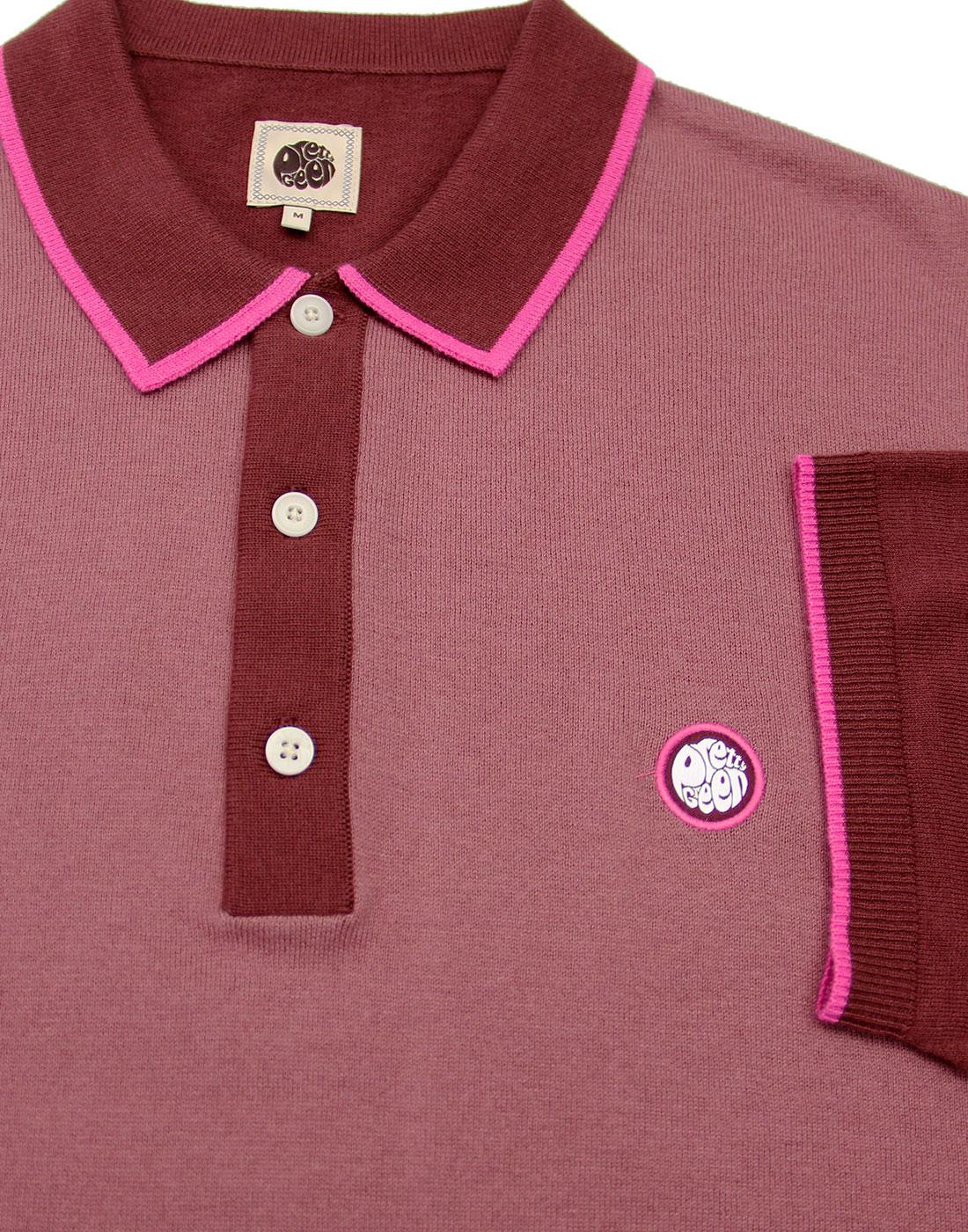 pretty green contrast panel knitted shirt