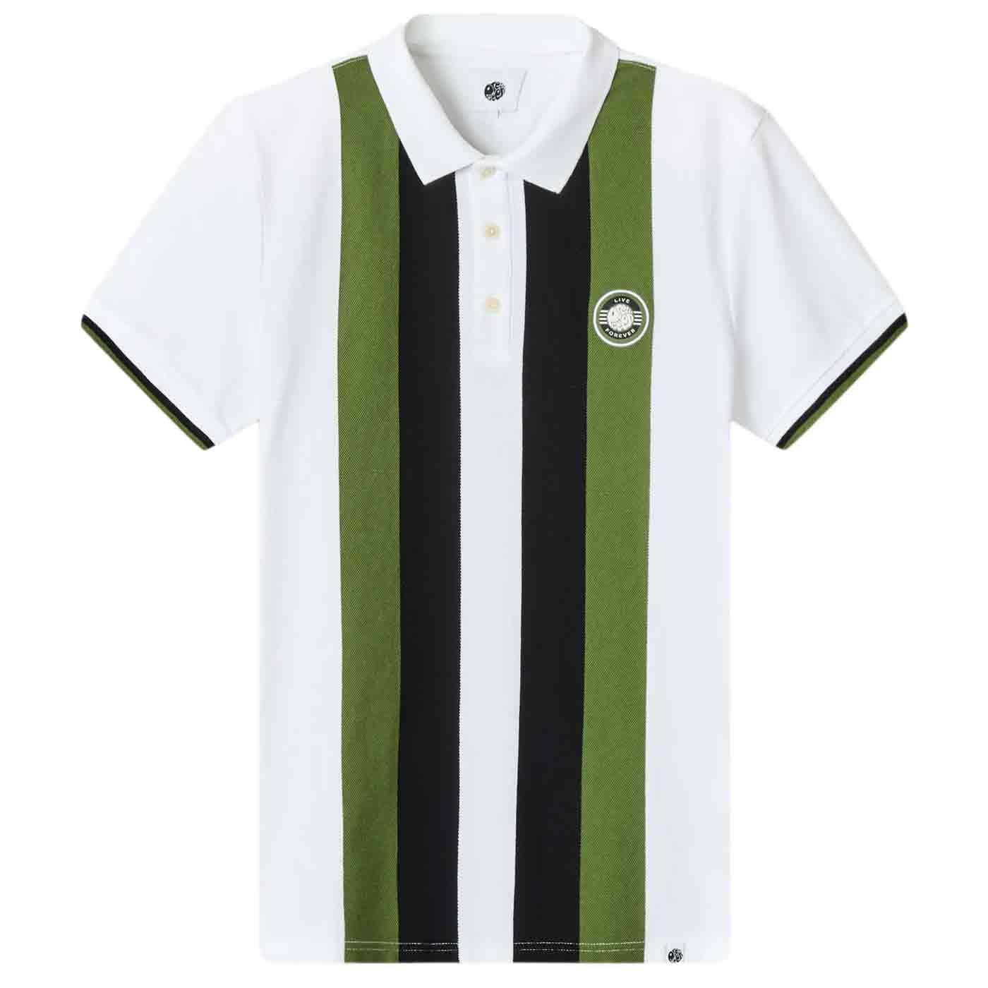 Live Forever Pretty Green Engineered Stripe Polo W