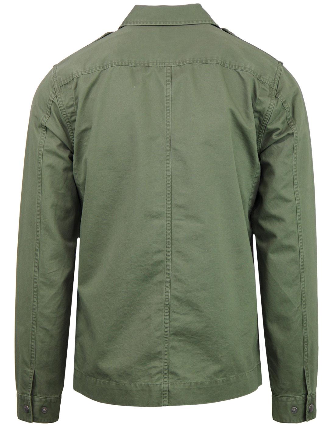 PRETTY GREEN Farringdon Retro Military Mod Overshirt Khaki
