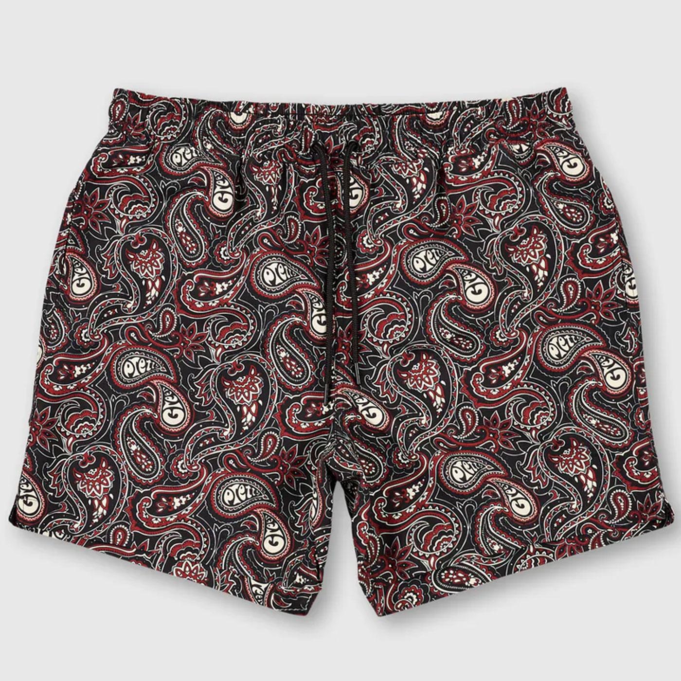 Feltham Pretty Green Retro Paisley Swim Shorts 