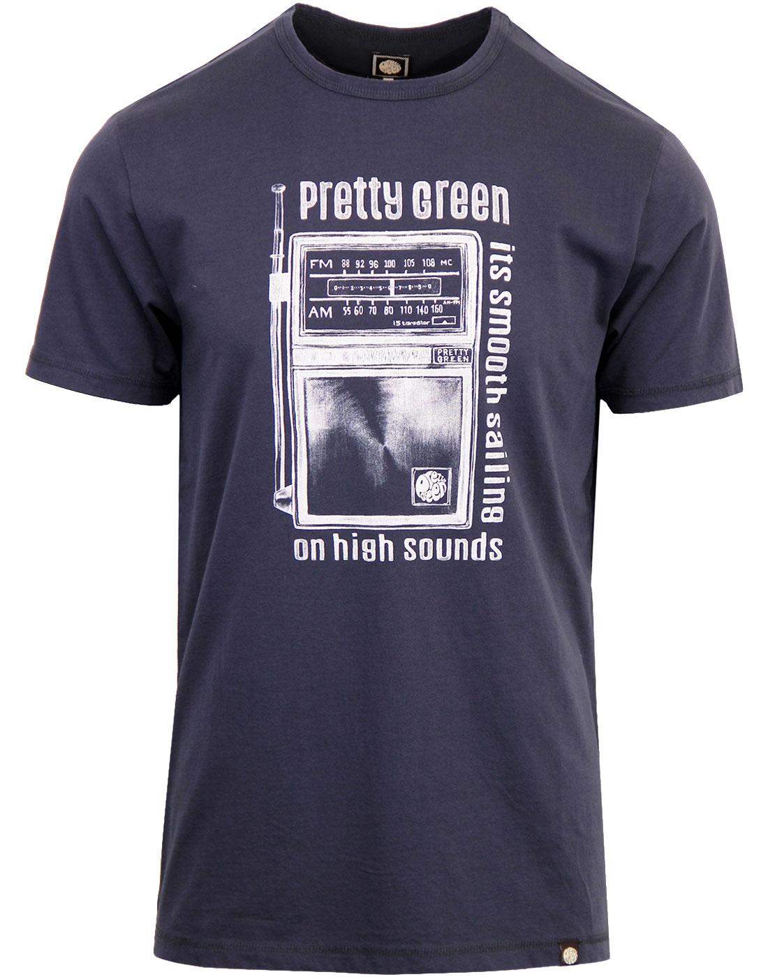 PRETTY GREEN Retro 60s Pirate Radio T-Shirt - Grey