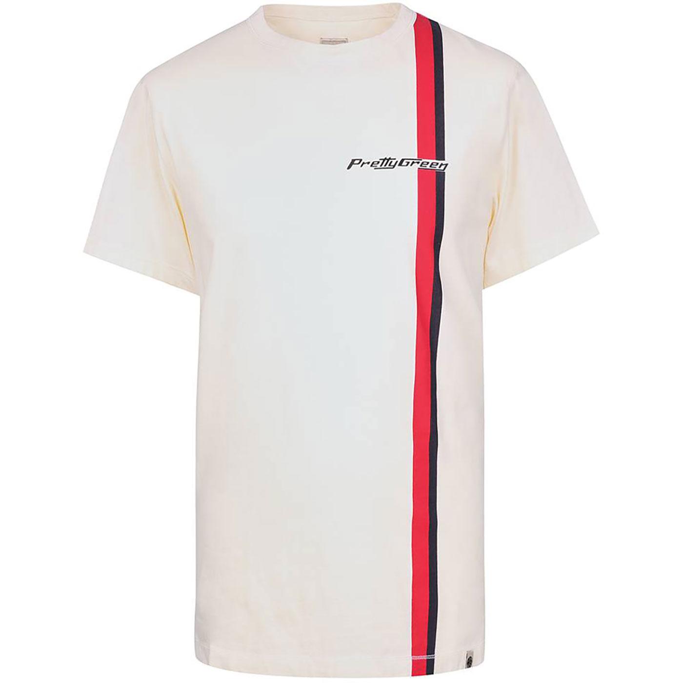 PRETTY GREEN Sixties Mod Racing Stripe T-Shirt OW