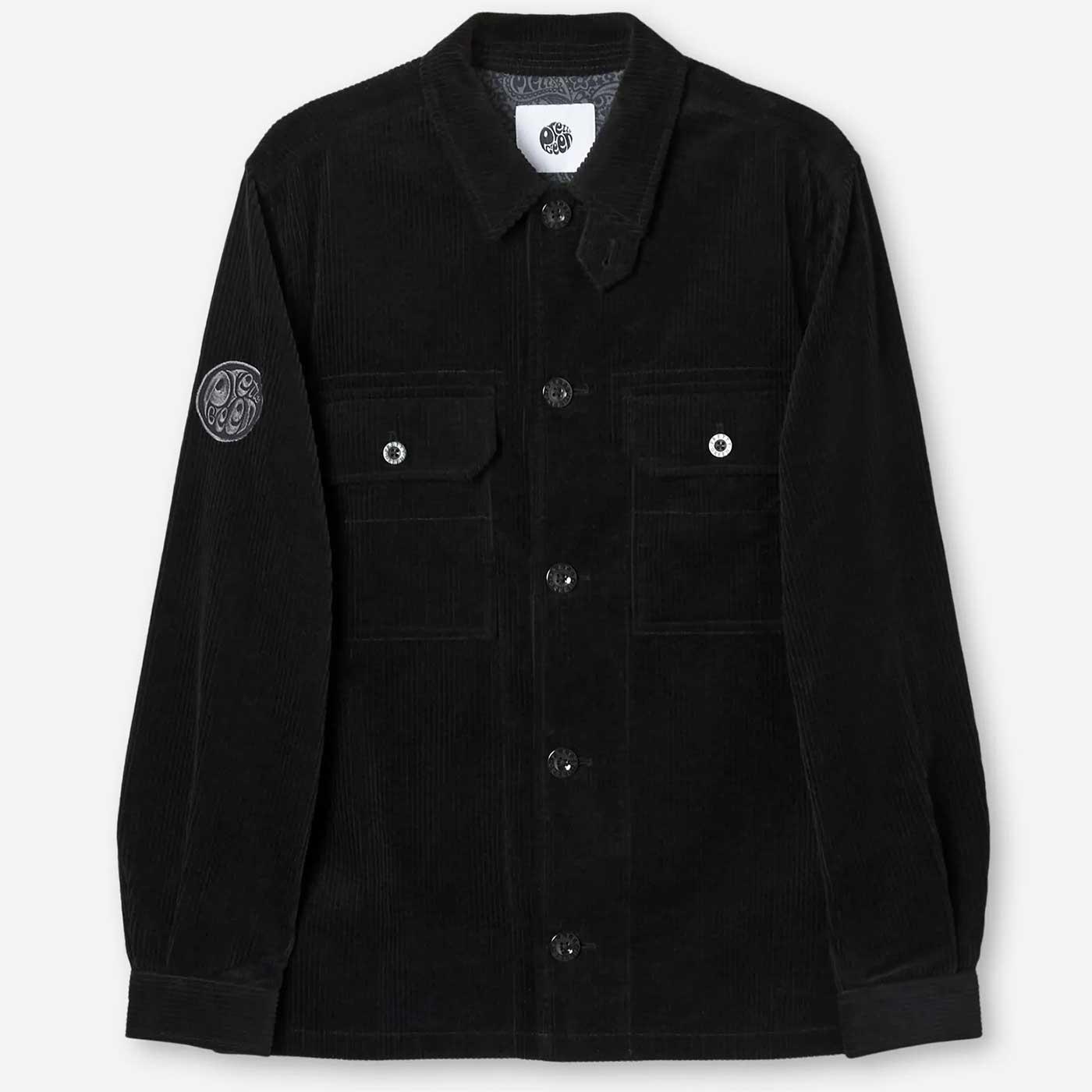 Reed Pretty Green Jumbo Corduroy Overshirt Black