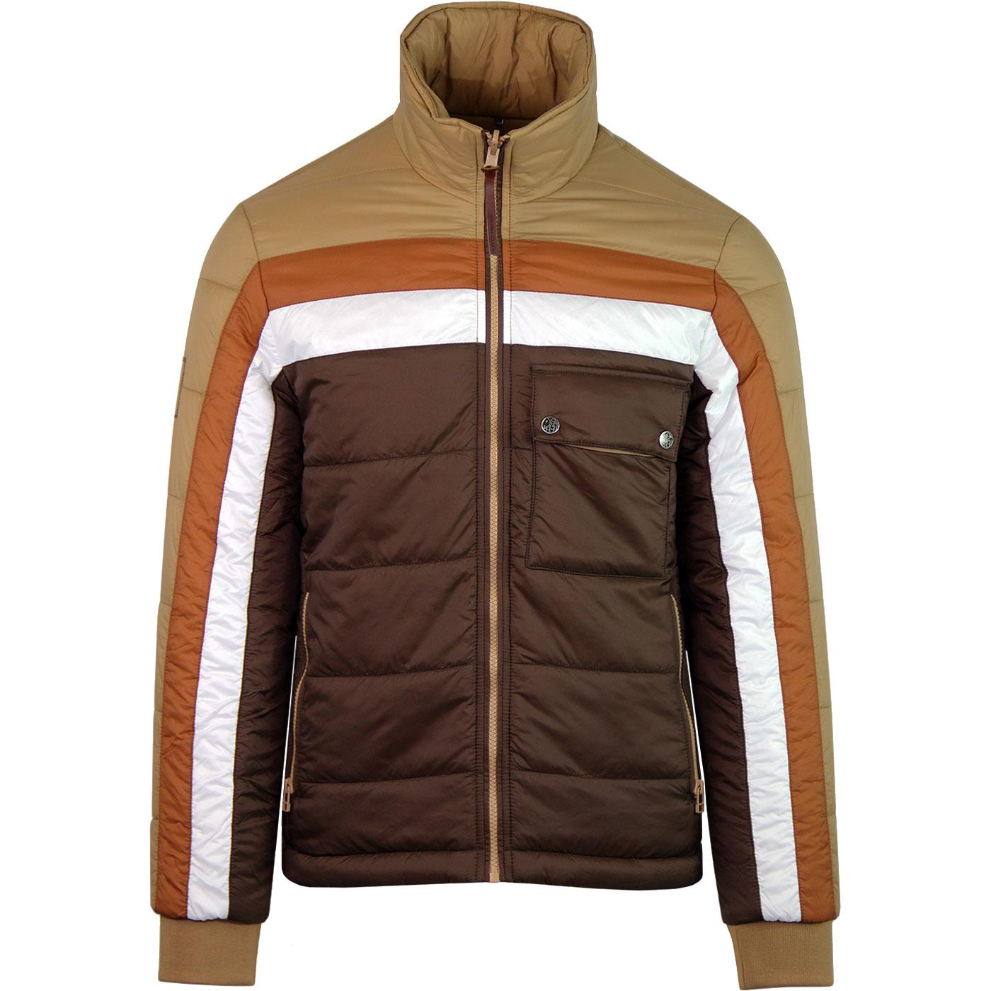 PRETTY GREEN Reversible Quilted Panel Jacket SAND