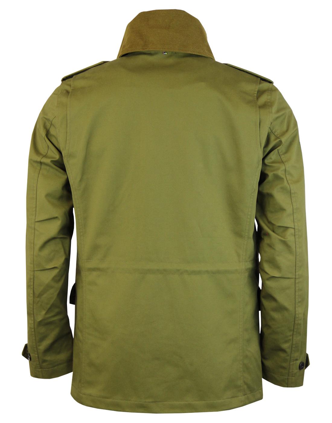 PRETTY GREEN Roeburn Retro Mod Military Funnel Neck Field Jacket