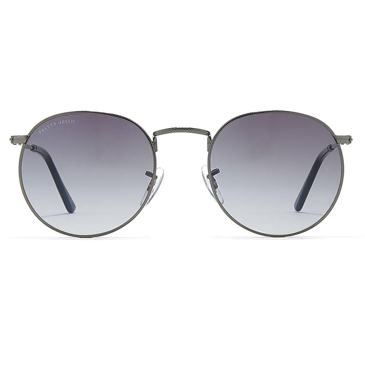 PRETTY GREEN Retro 60's Round Sunglasses GREY