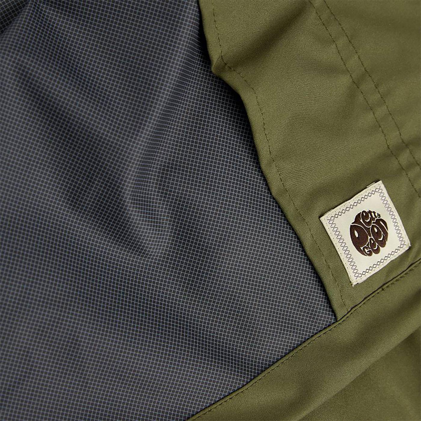 PRETTY GREEN Sealed Technical Mod Parka Jacket in Green