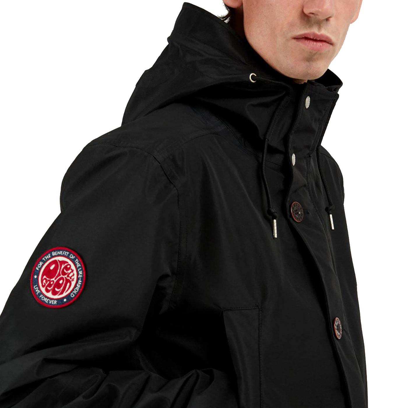 Black Pretty Green Likeminded Soft Shell Jacket Atom Retro Pretty