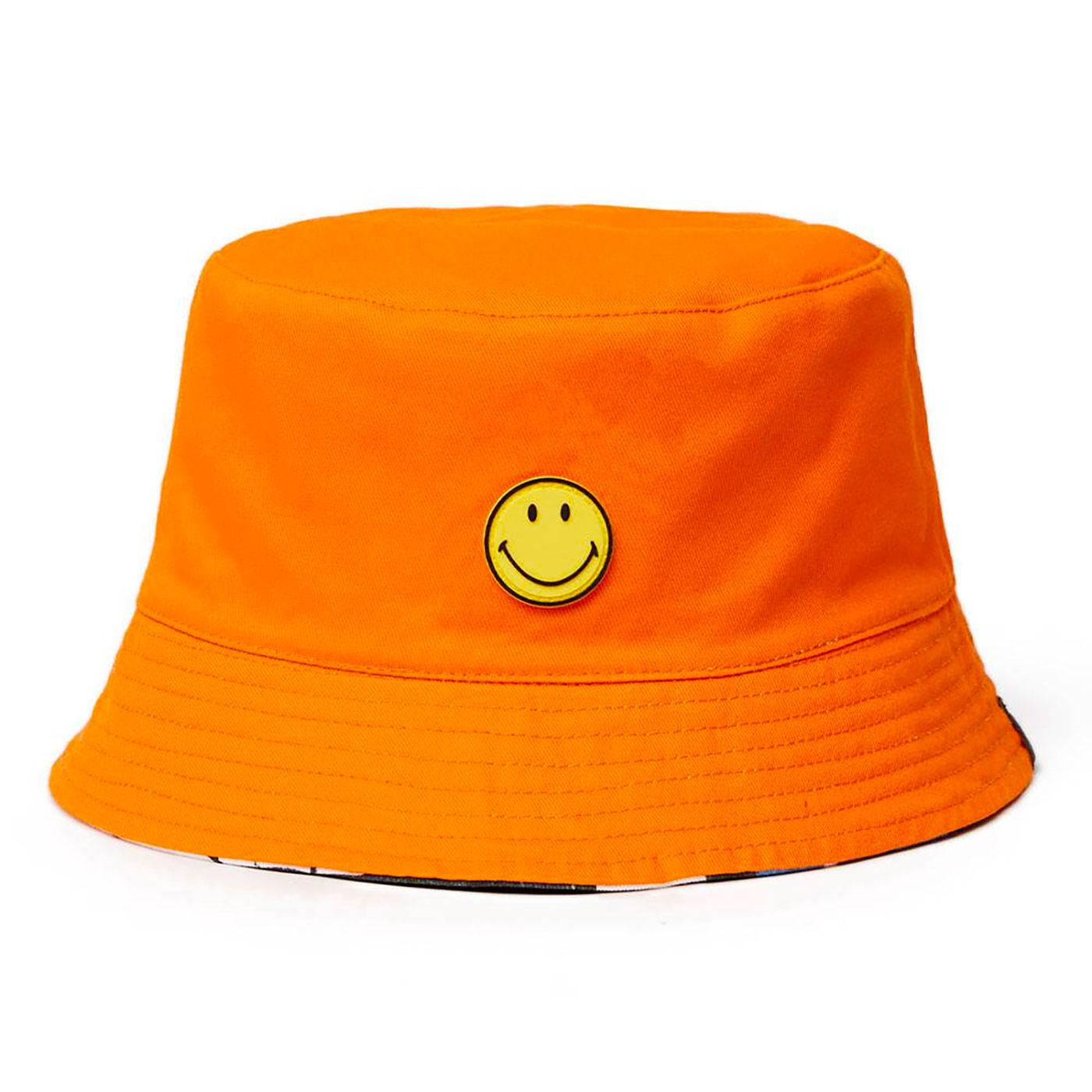 PRETTY GREEN X SMILEY Retro 90 s Bucket Hat in Blue