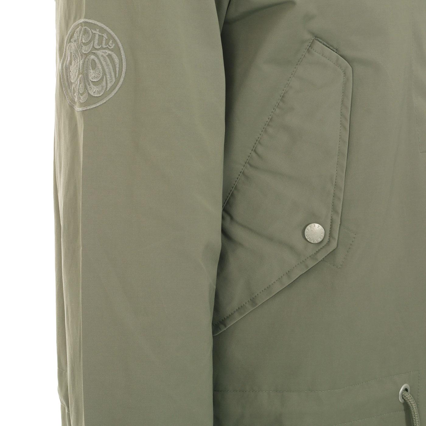 PRETTY GREEN Sorona Retro Overhead Smock Jacket in khaki