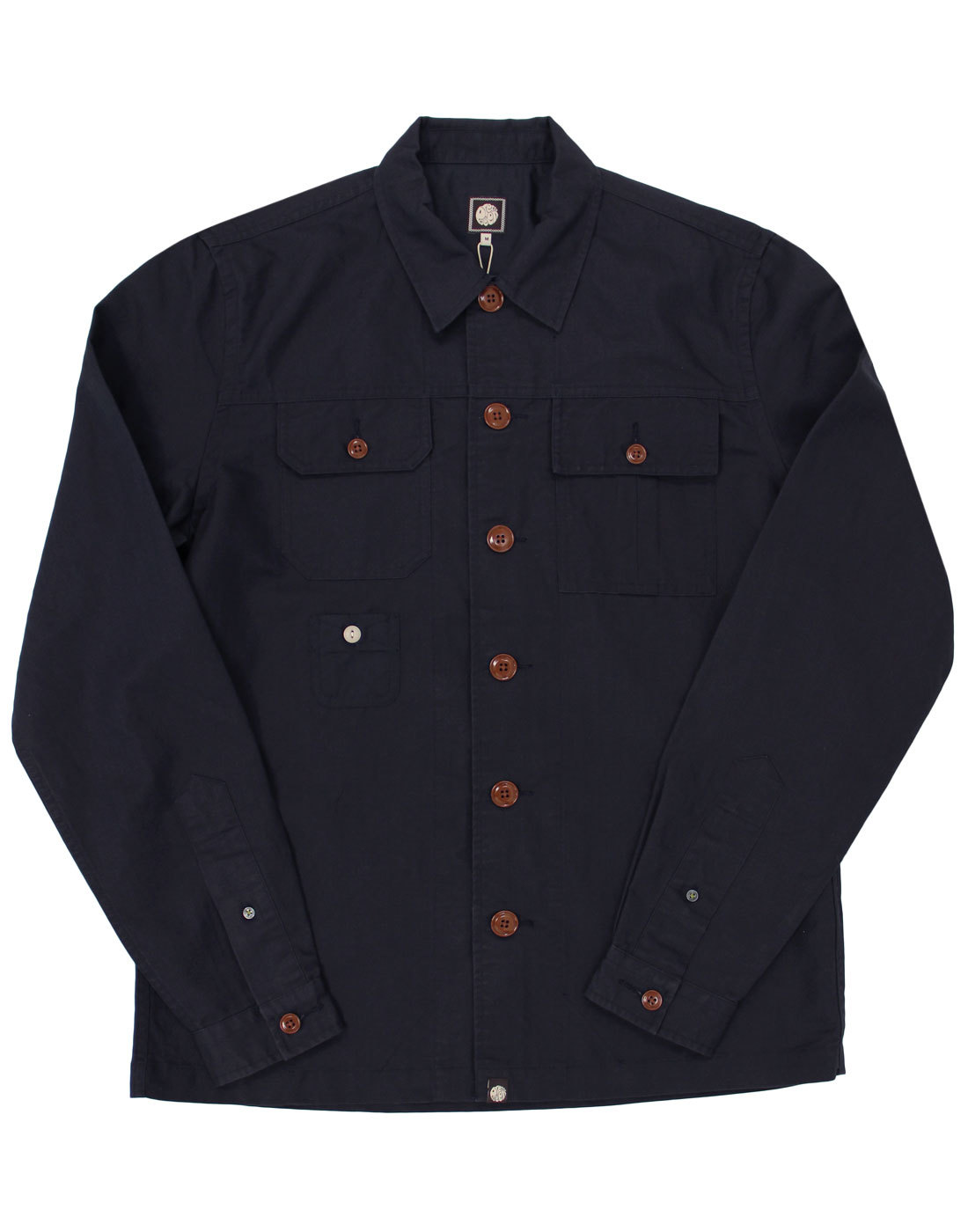 PRETTY GREEN Stamford Herringbone Weave Mod Military Overshirt