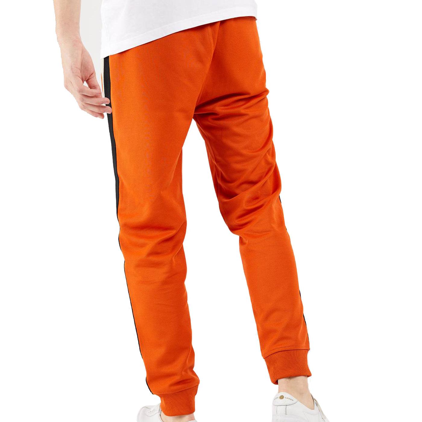 PRETTY GREEN Men's Contrast Stripe Sweat Pants in Orange