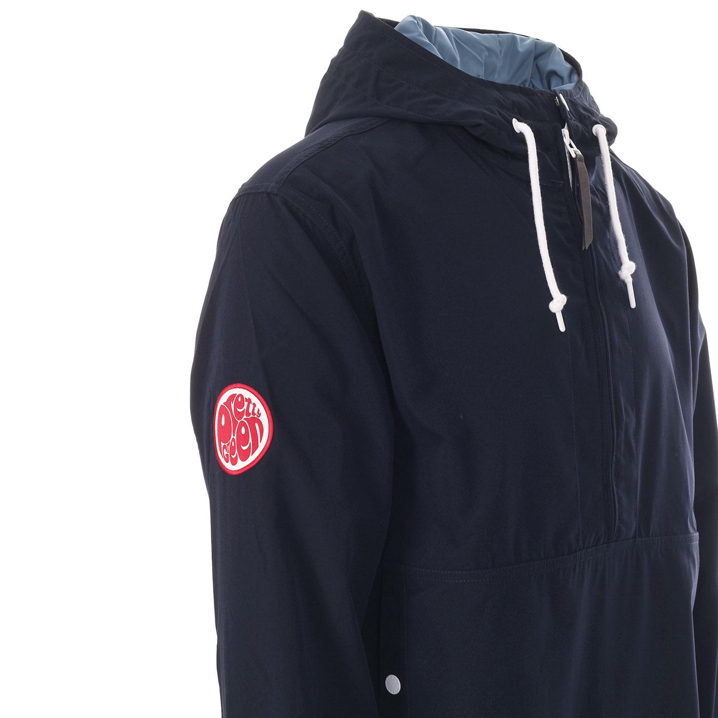 PRETTY GREEN Tilby Smock Retro Overhead Jacket in Navy