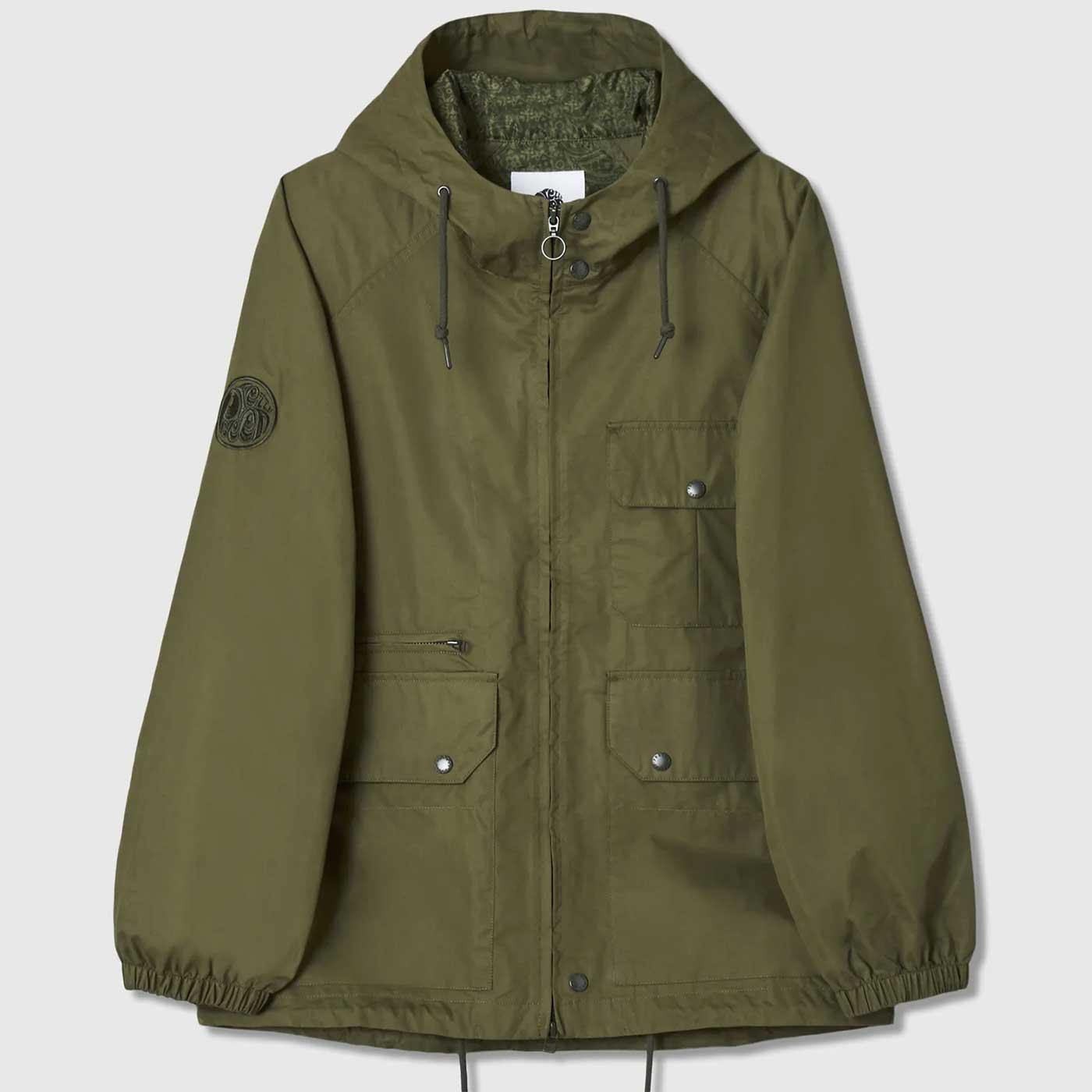 Walker Pretty Green Hooded Garment Washed Jacket K