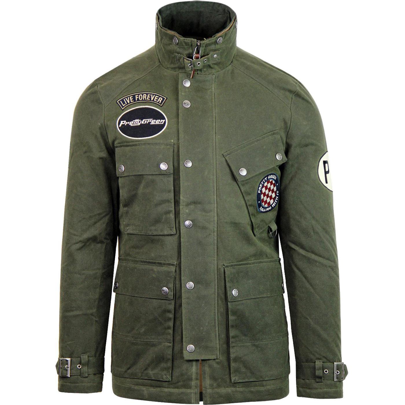 PRETTY GREEN 60's Waxed Cotton Motorcycle Jacket