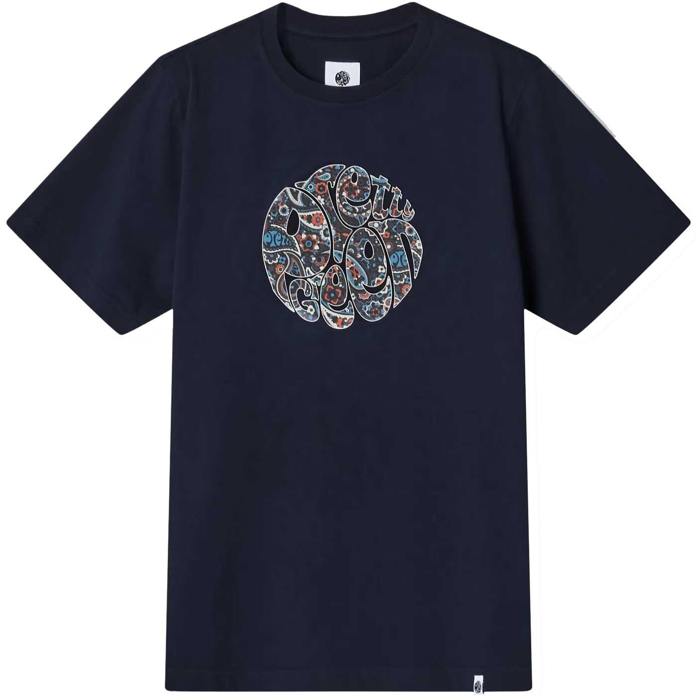 Wonderwall Pretty Green Paisley Logo T-shirt Navy