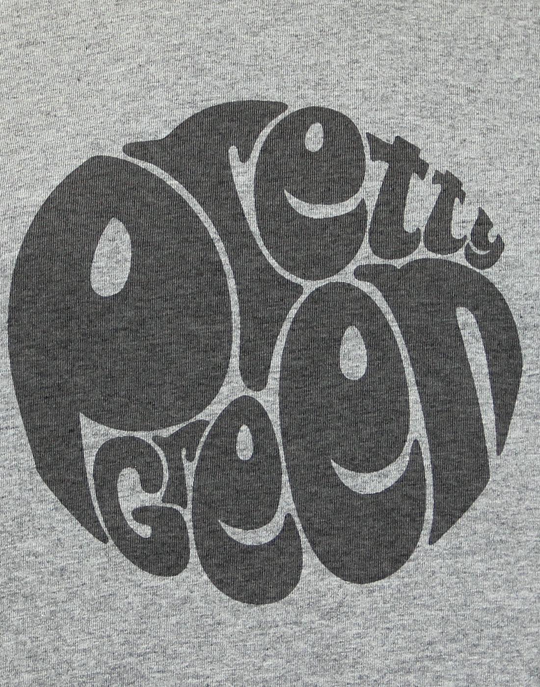 PRETTY GREEN Retro 60s Mod Logo T-shirt in Light Grey Marl