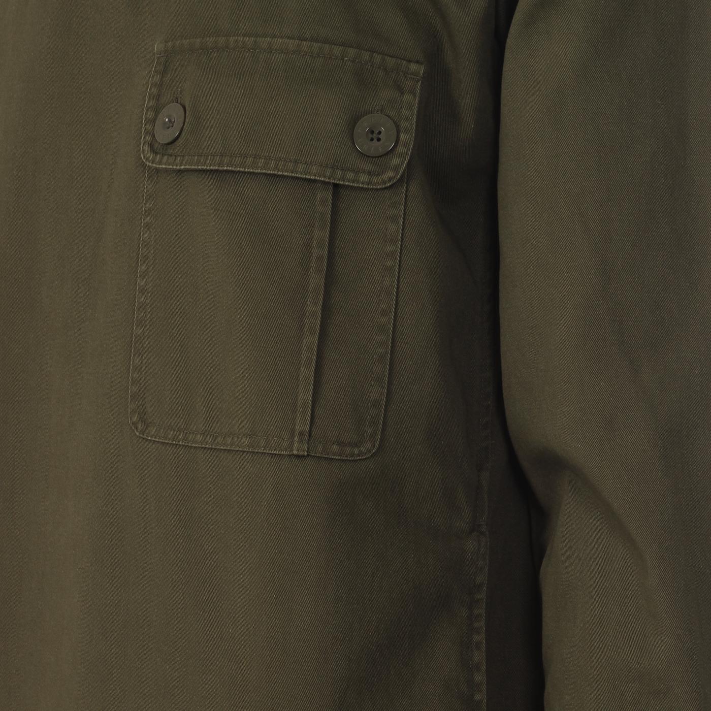 PRETTY GREEN Forrest Retro Military Overhead Jacket in Khaki