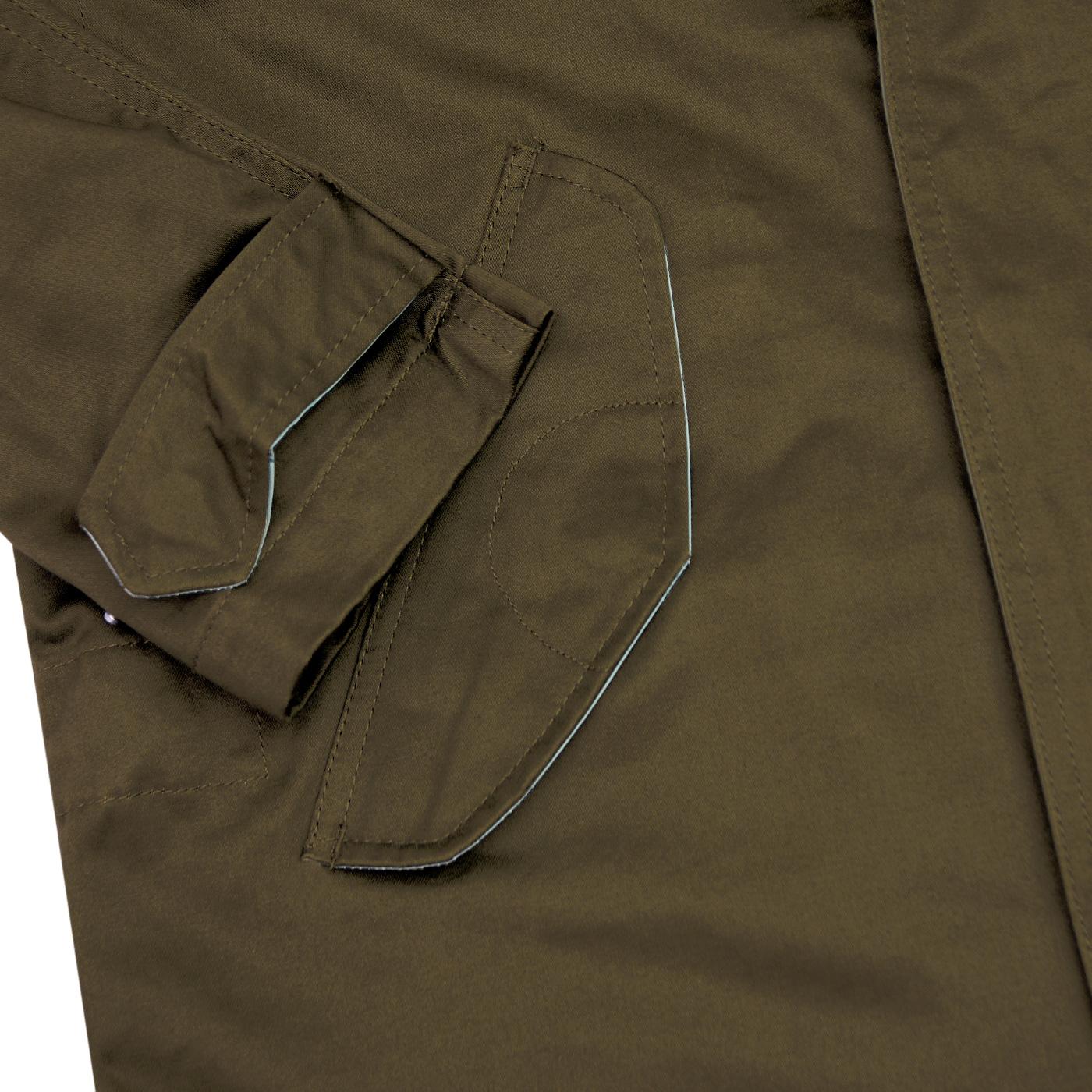 PRETTY GREEN Men's Retro Mod Hooded Mac Coat in Khaki
