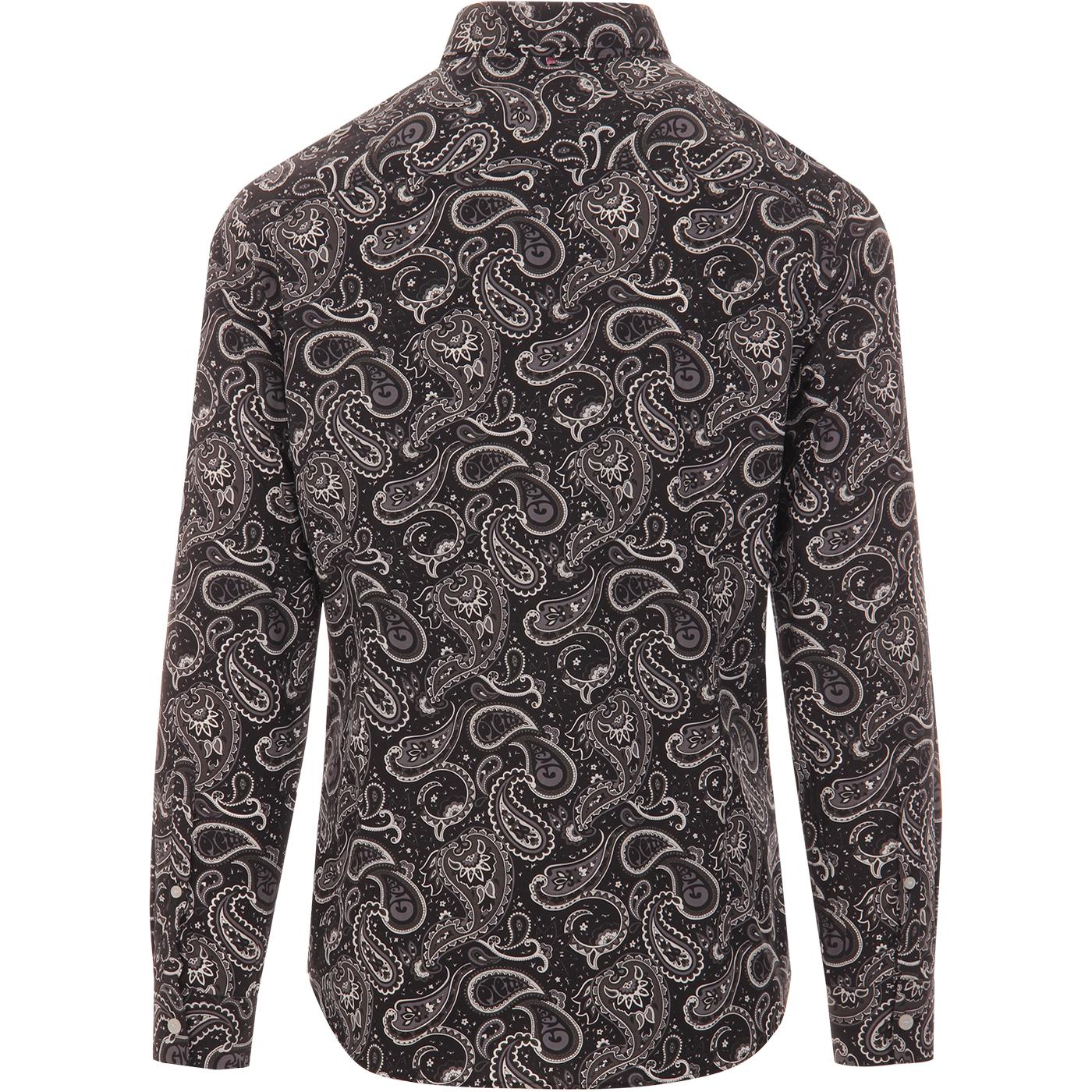 PRETTY GREEN Westbrook Mod Signature Paisley Shirt Black