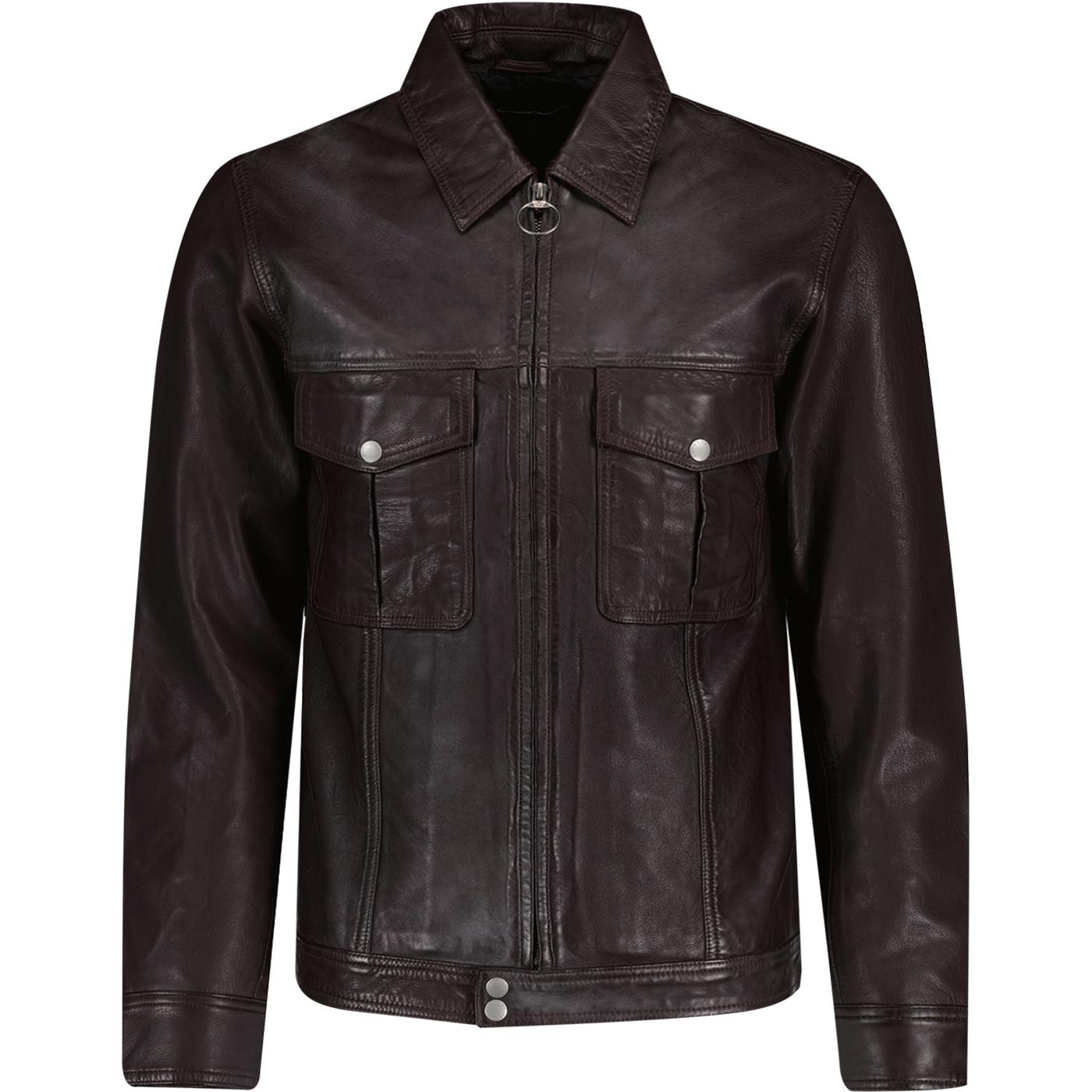 Ramone PRETTY GREEN Retro Mod Leather Jacket 
