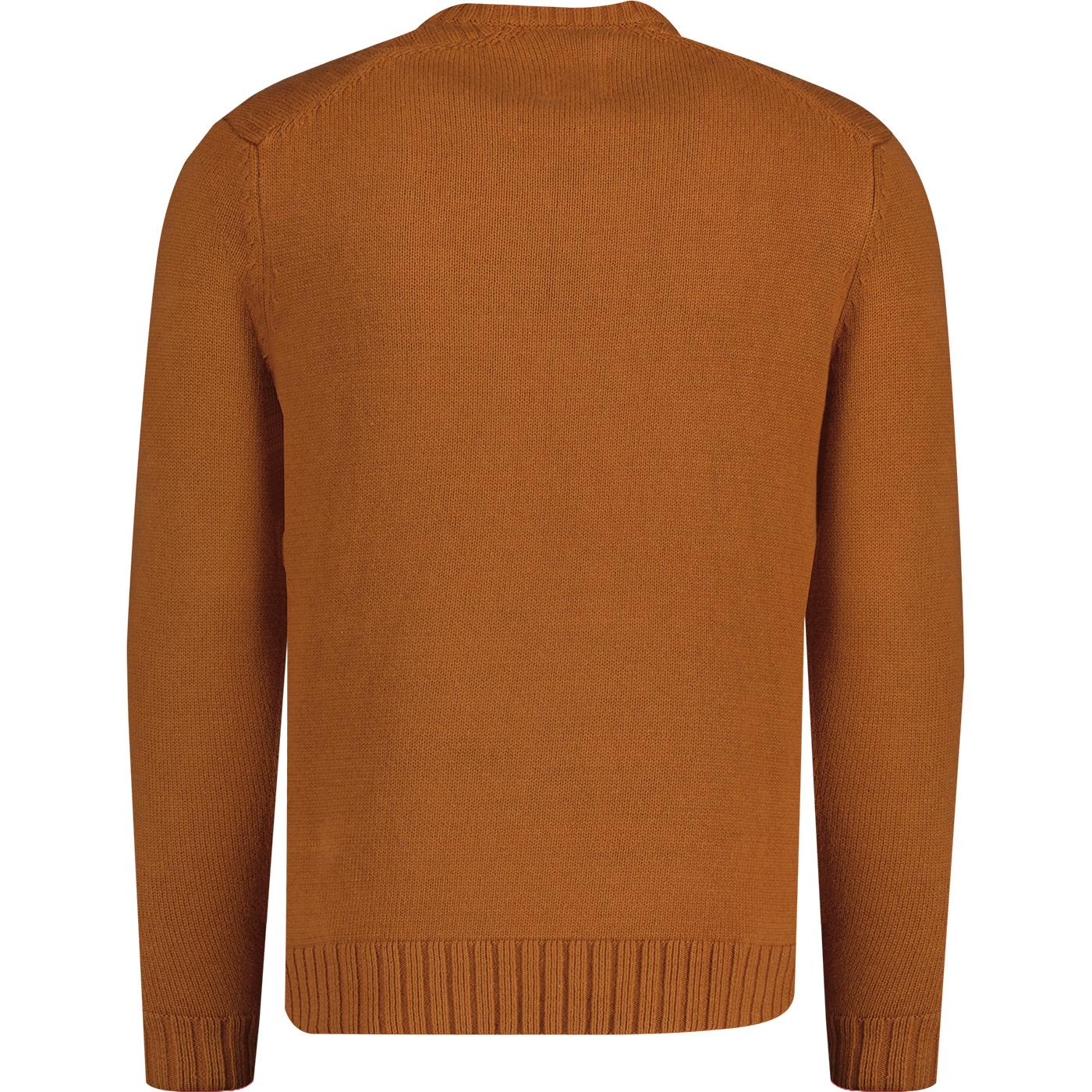 Standards Pretty Green Retro Knitted Jumper in Orange