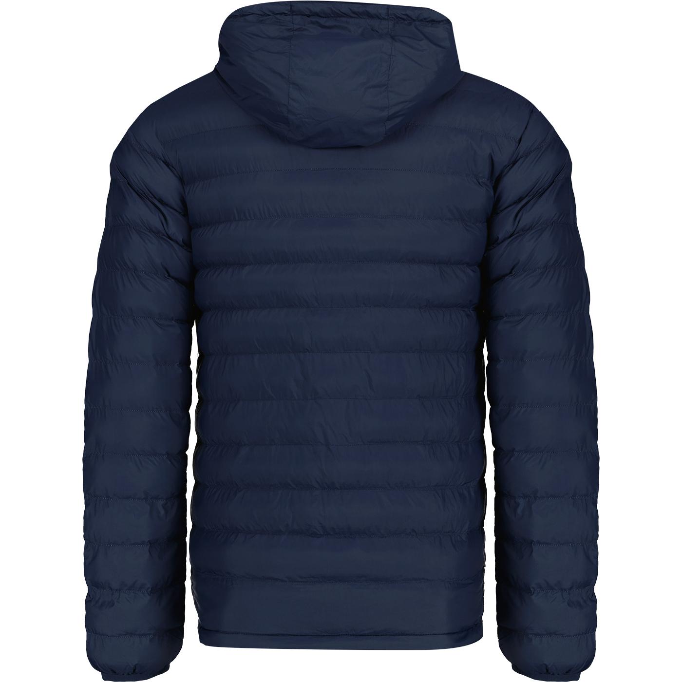Tilby Pretty Green Retro '80s Quilted Jacket in Navy