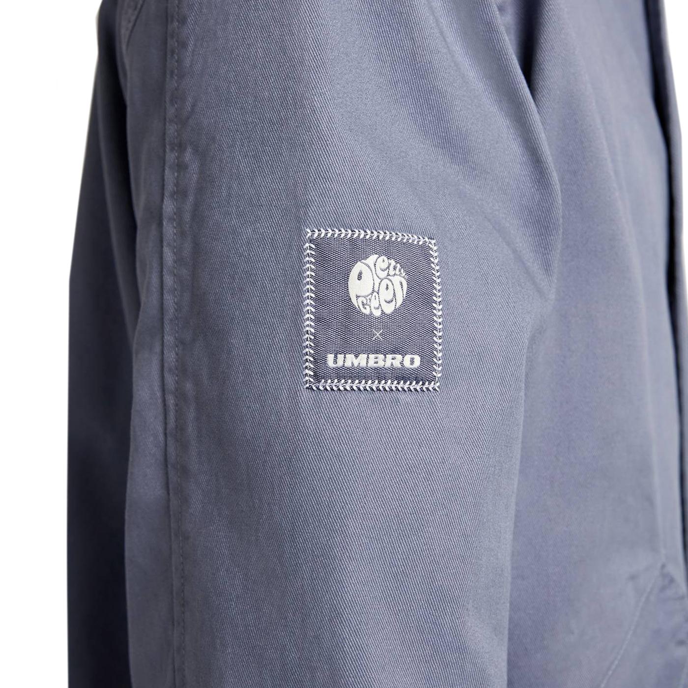 PRETTY GREEN X UMBRO Zip Up Hooded Retro Parka BLUE