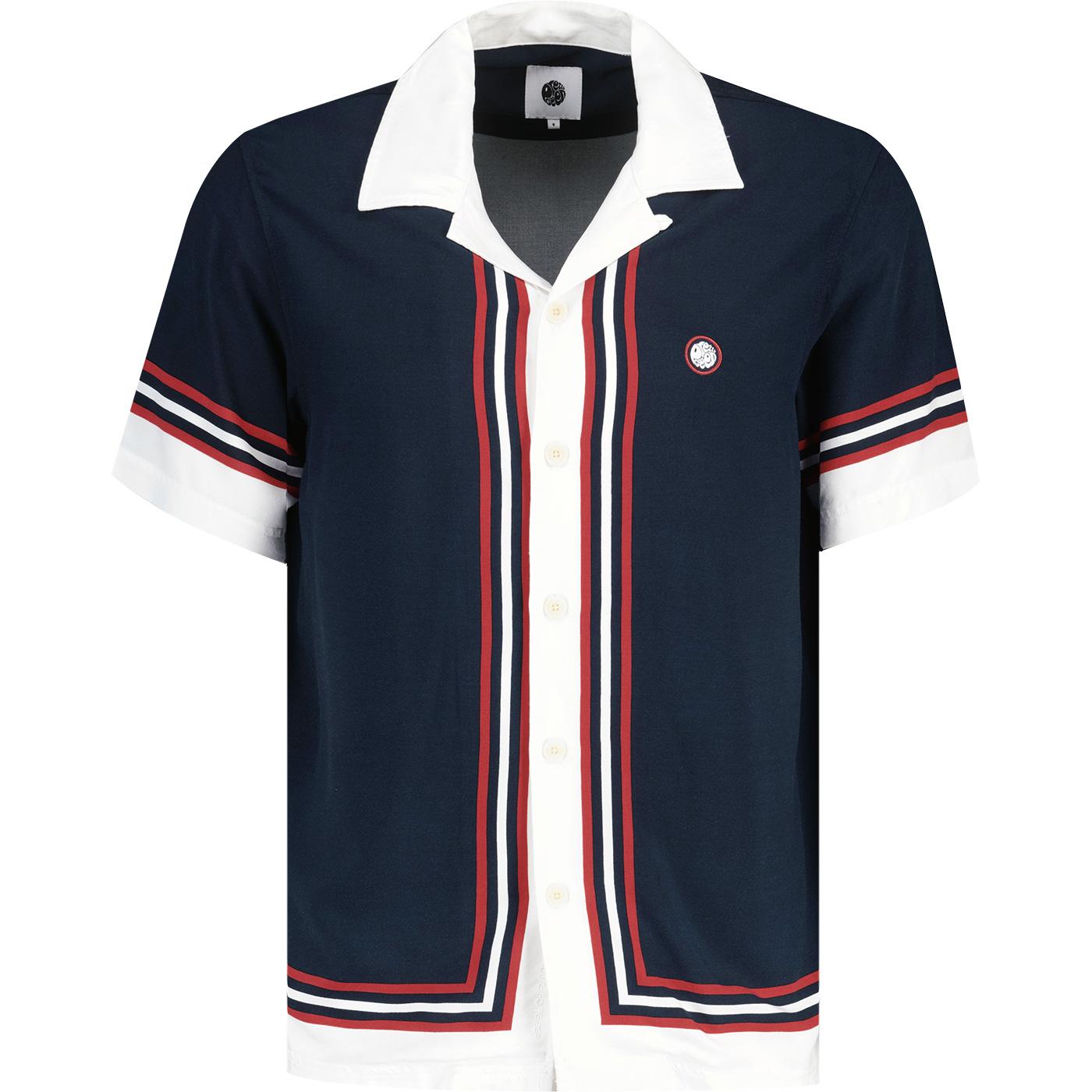 Valencia Pretty Green Rayon Striped Cuban Shirt