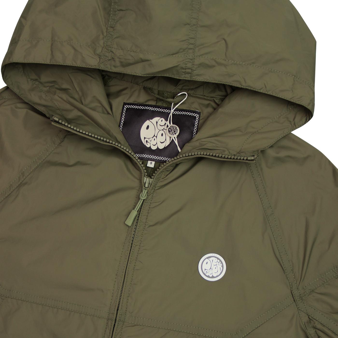 PRETTY GREEN Men's Retro Hooded Festival Jacket in Khaki