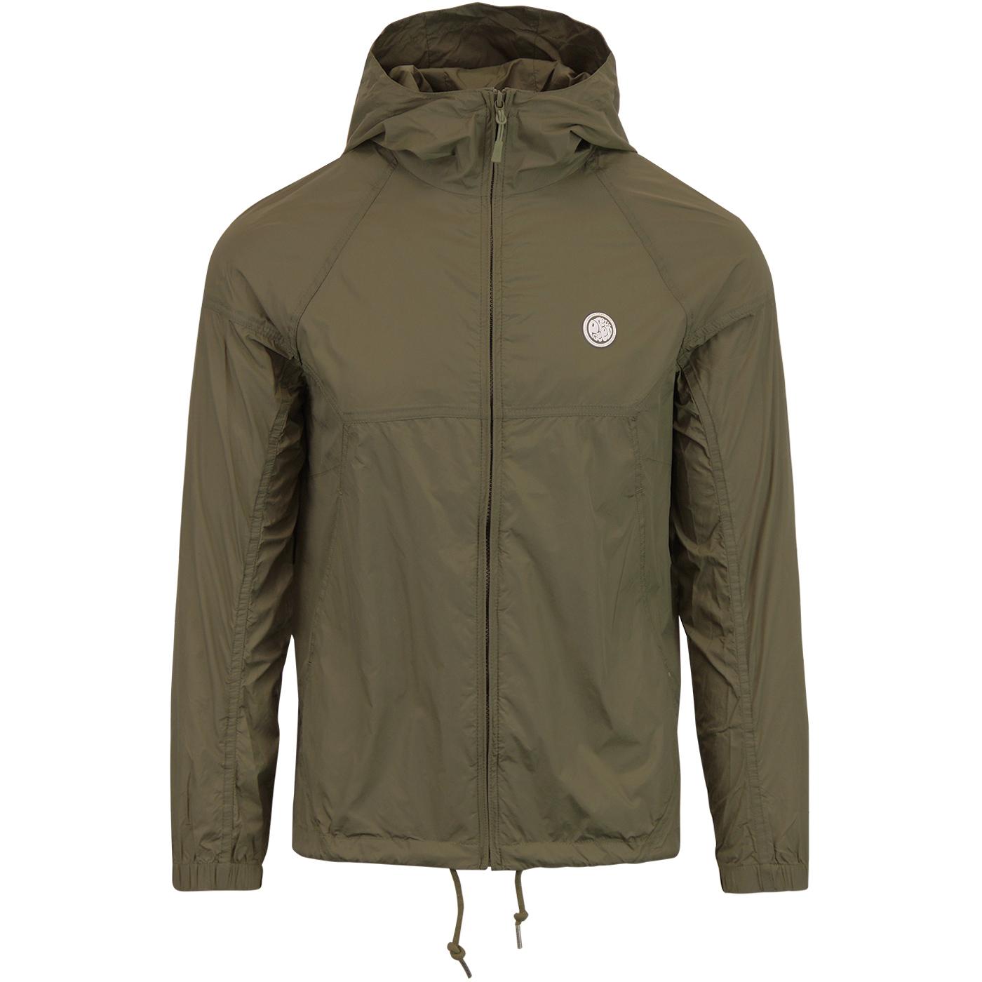 PRETTY GREEN Men's Retro Hooded Festival Jacket in Khaki