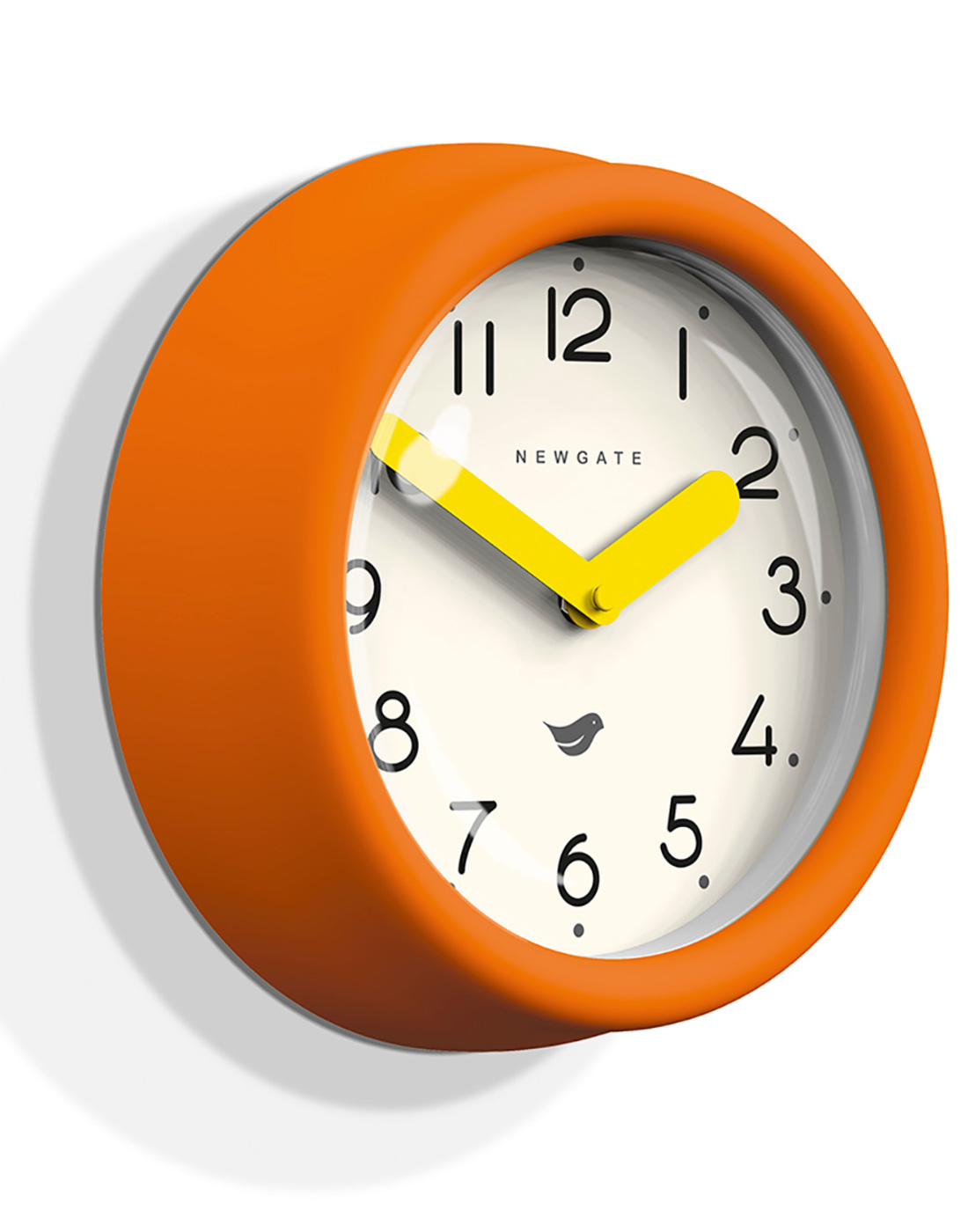 Pantry NEWGATE Retro Matte Wall Clock in Pumpkin Orange