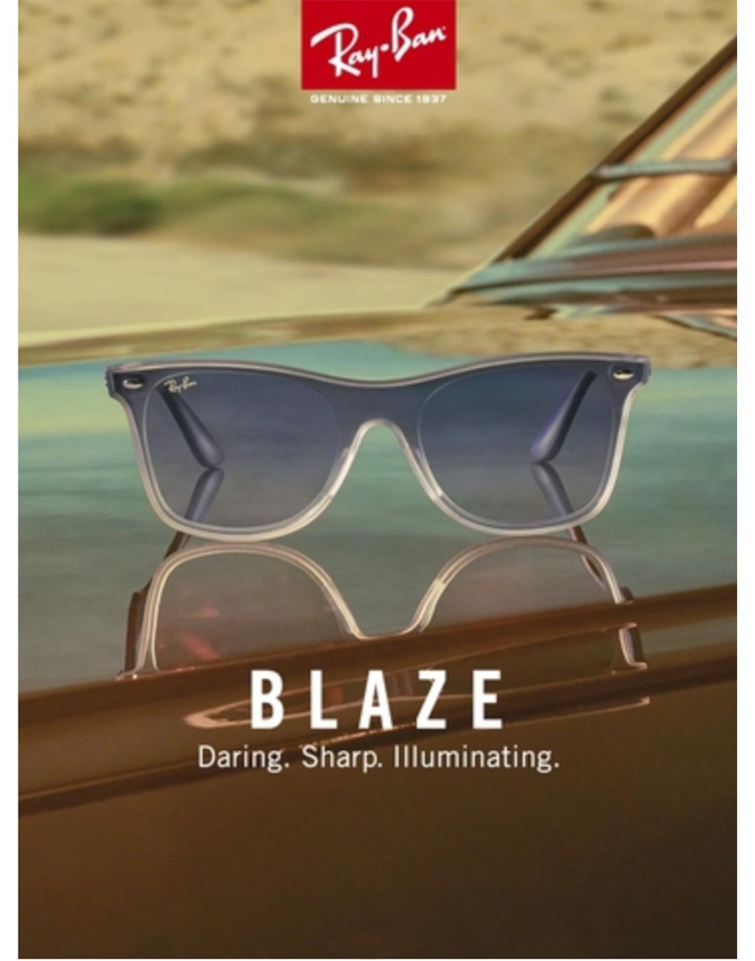 RAY-BAN Blaze Wayfarer Retro Mirror Lens Sunglasses in Blue