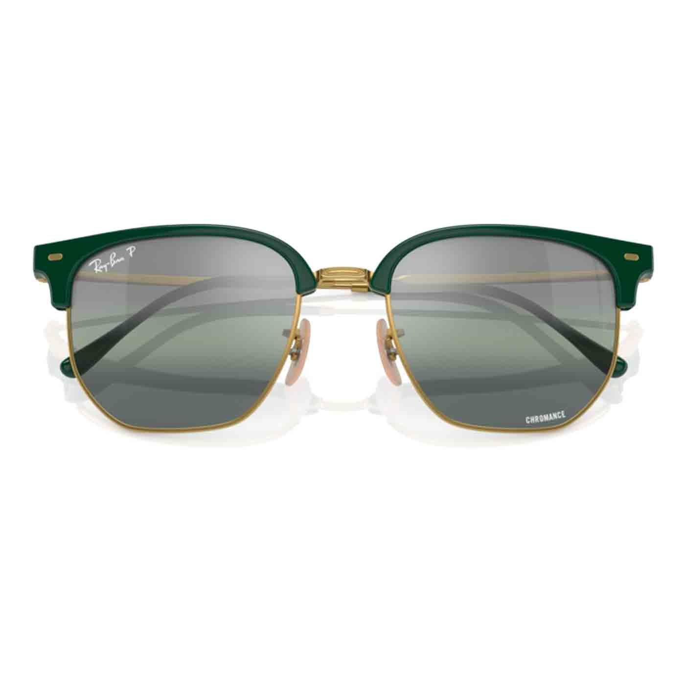 RAYBAN New Clubmaster Chromance Sunglasses Green/Gold