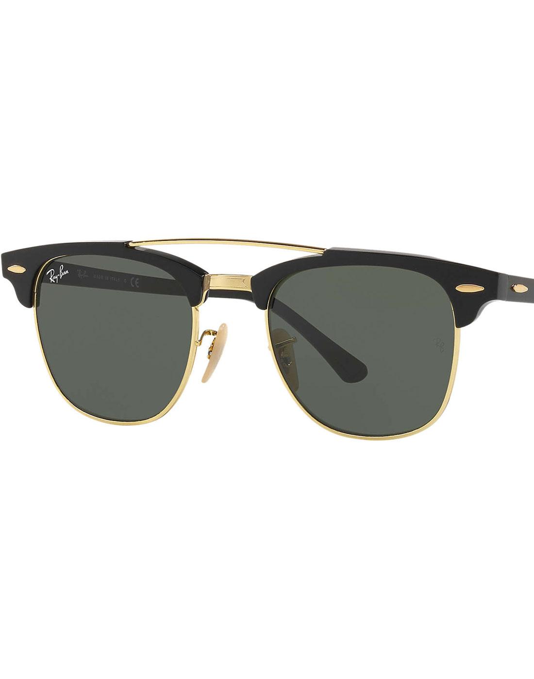 Ray-Ban Clubmaster Double Bridge Retro 50s Mod Sunglasses Black