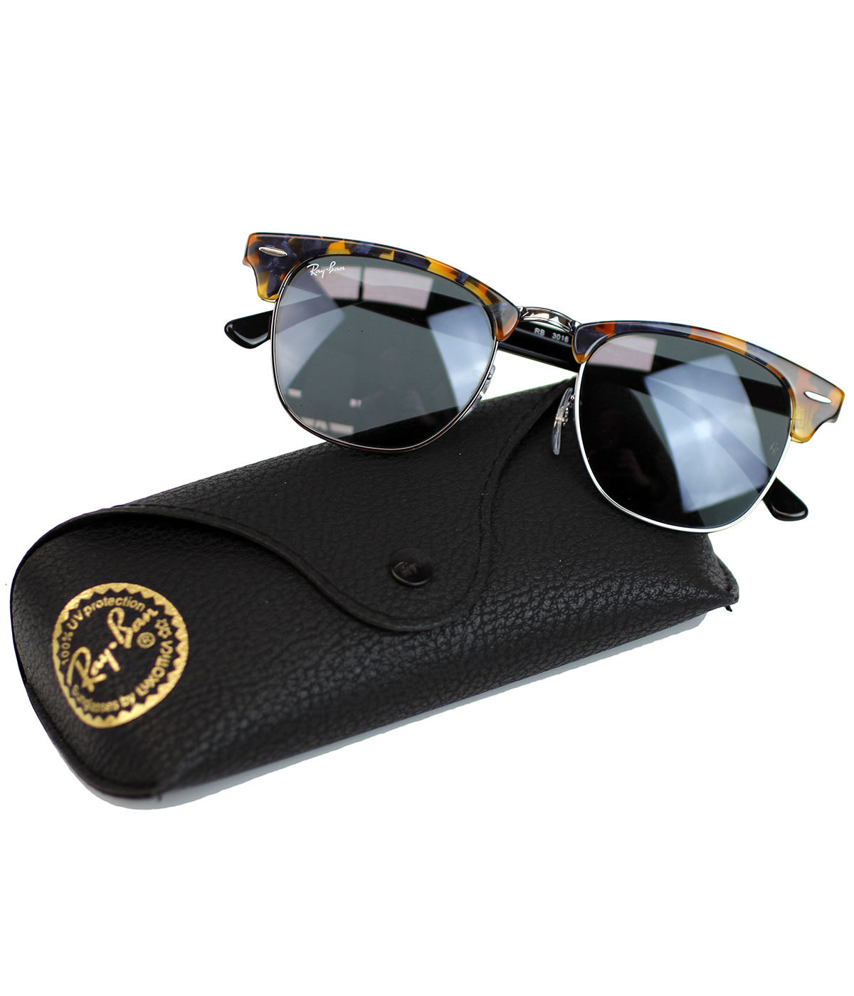 Ray Ban Clubmaster Retro 50s Mod Icon Sunglasses In Blue Grey