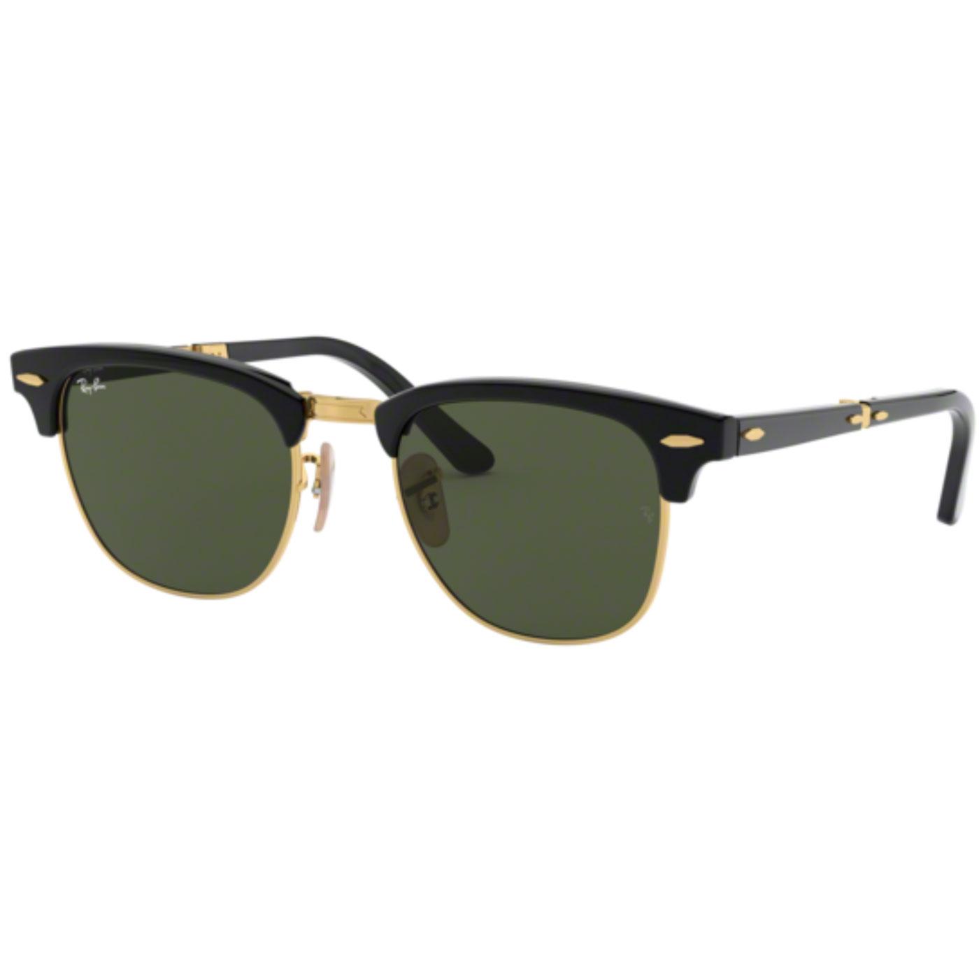 RAY-BAN Folding Clubmaster Retro 50s Mod Sunglasses Black