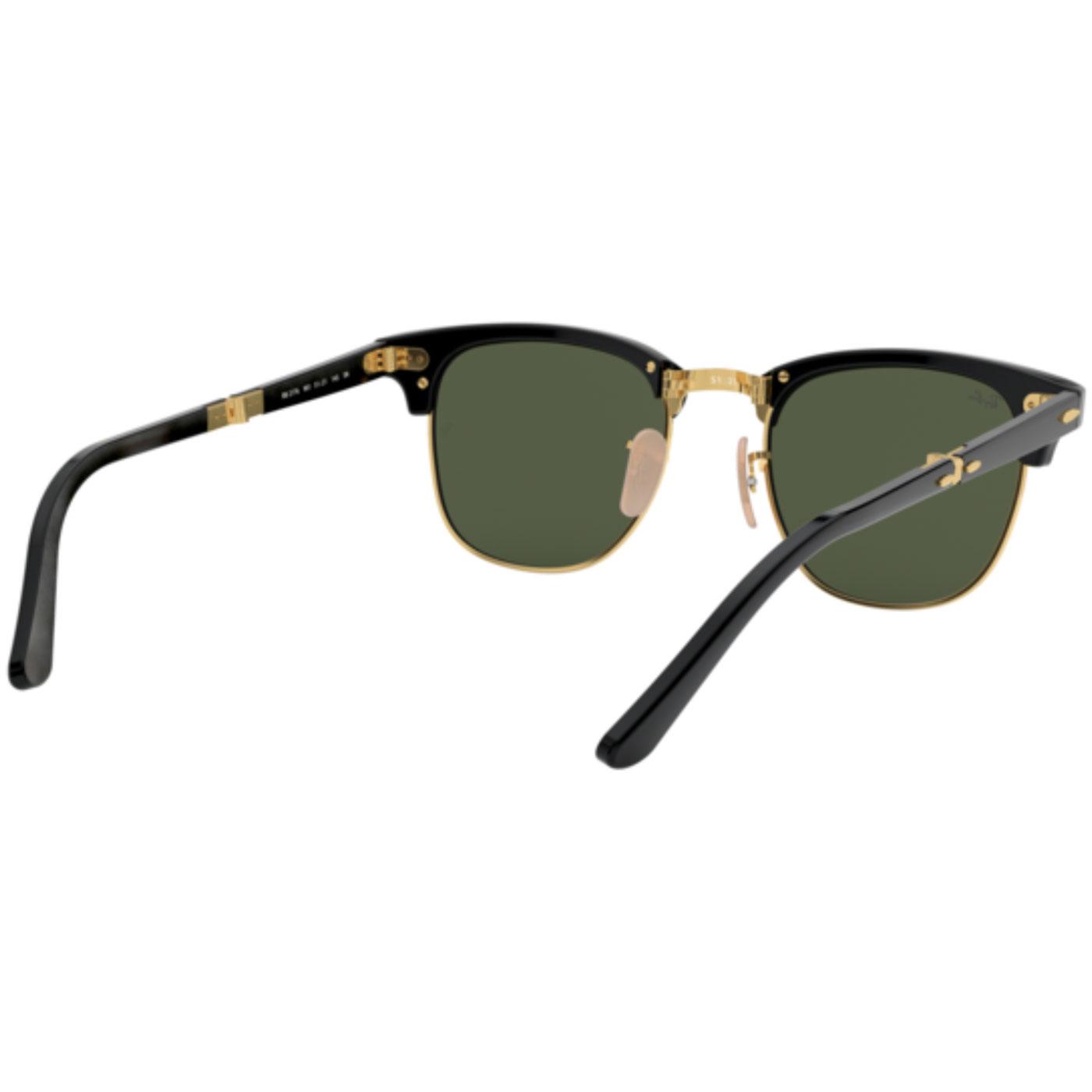 RAY-BAN Folding Clubmaster Retro 50s Mod Sunglasses Black