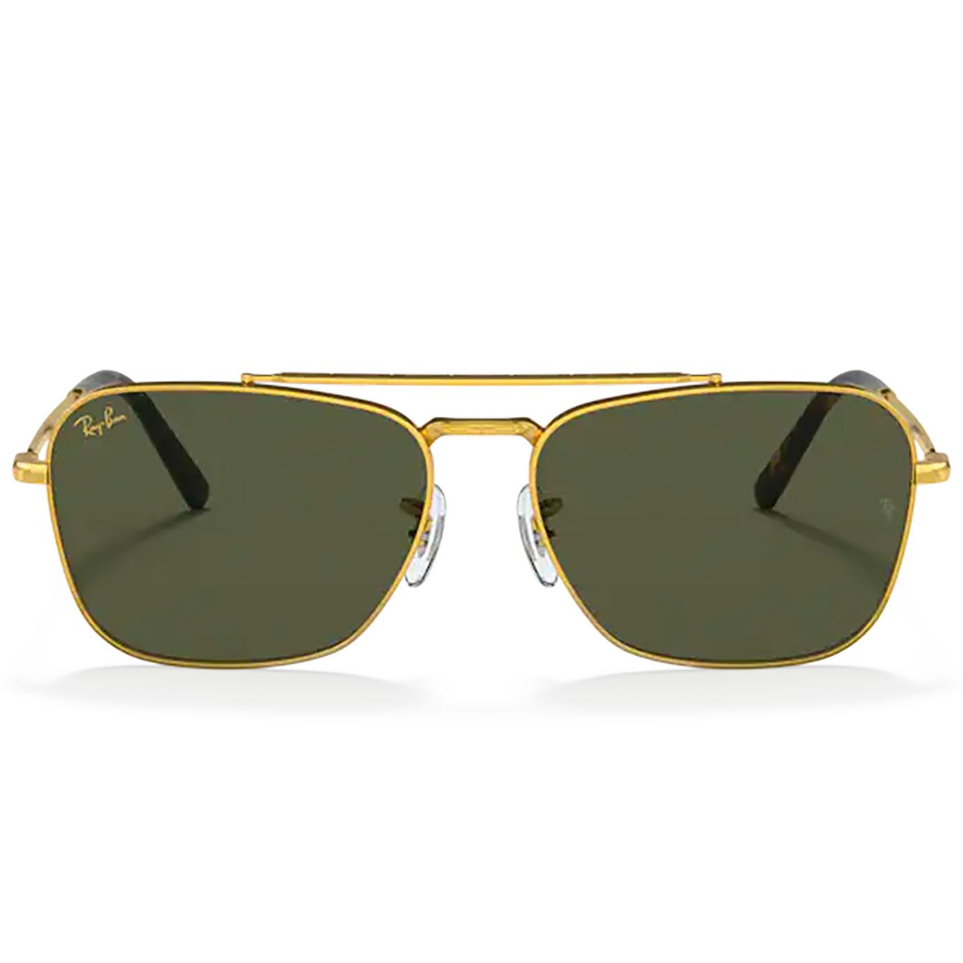 New Caravan RAY-BAN Retro 60s Mod Sunglasses Gold