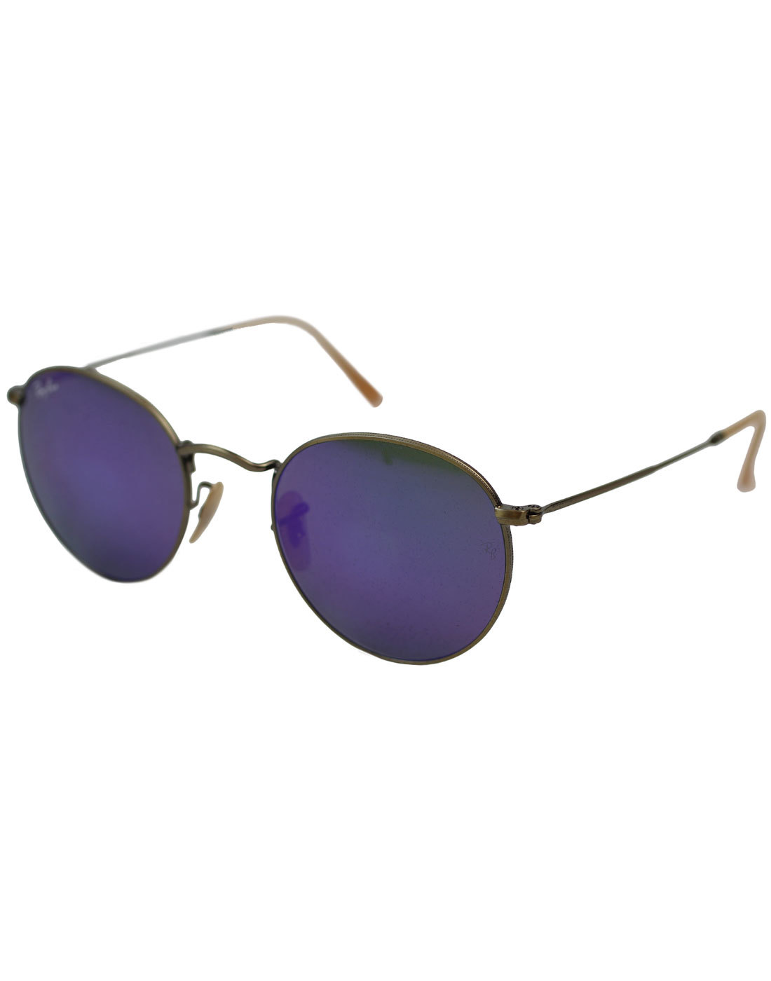 RAY-BAN Retro Mod 60s RB3447 Purple Mirror Round Sunglasses